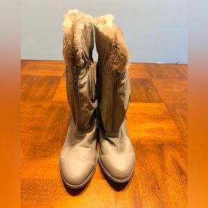 Taupe Ankle Boots – Side Zip Comfort – Size 10